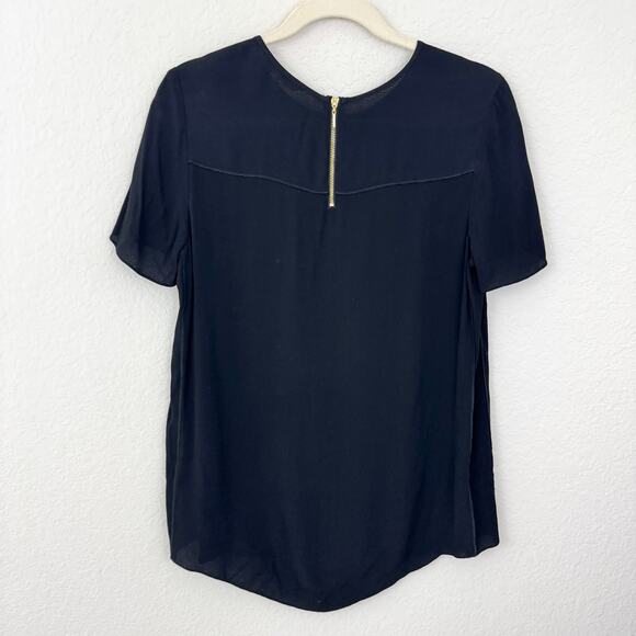 Rebecca Taylor Womens Blouse Top Size 8 Fowy Career Office Minimal Black - Picture 3 of 6